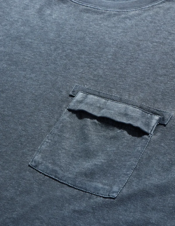 Maharishi Short Sleeve T-Shirts*7021 Hemp Organic Pocket T-Shirt Navy