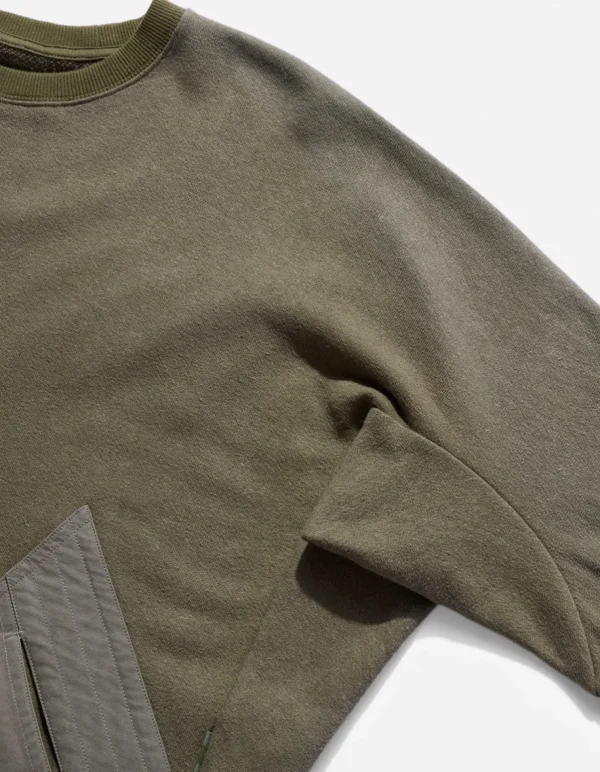 Maharishi Crew Sweats*4056 Kimono-Cut Hemp Cordura® Crew Sweat Olive Og-107F