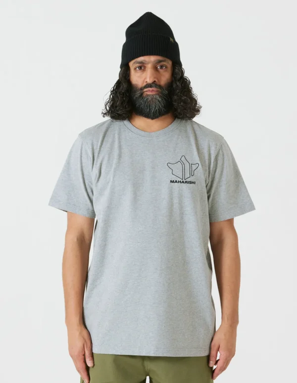 Maharishi Short Sleeve T-Shirts*1028 Maha Temple T-Shirt Grey Marl