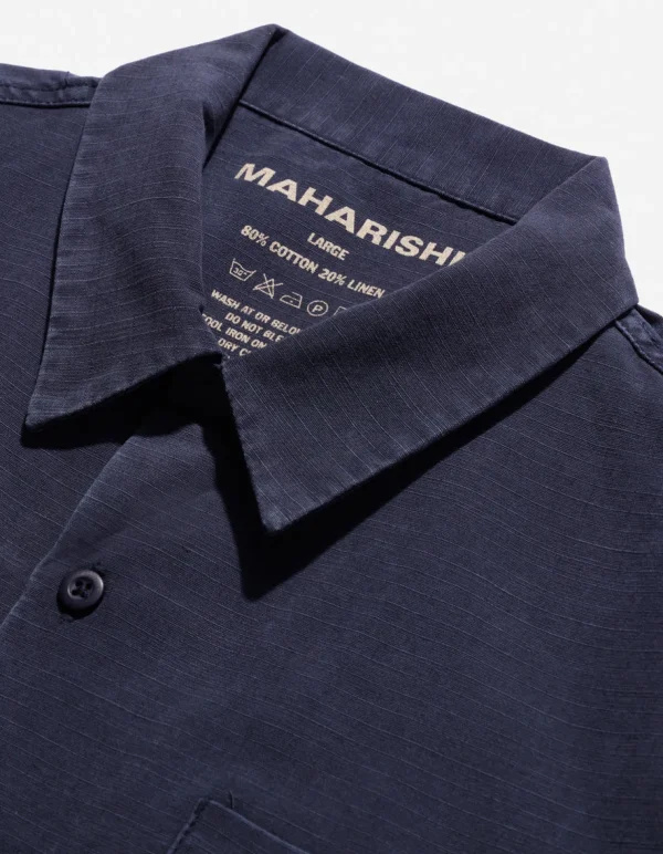 Maharishi Shirts*4325 Camp Collar Shirt Navy