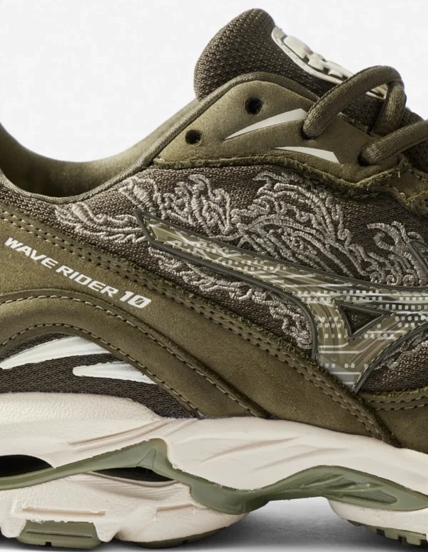 Maharishi Footwear* X Mizuno Fire Phoenix Wave Rider 10 Olive