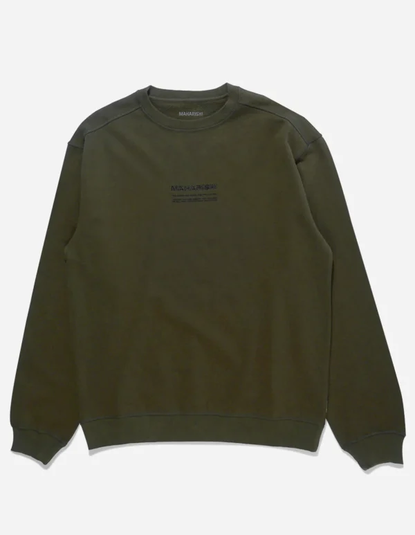 Maharishi Crew Sweats*7011 Miltype Embroidered Crew Sweat · Organic Cotton Mil Olive