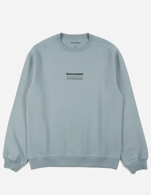 Maharishi Crew Sweats*7011 Miltype Embroidered Crew Sweat · Organic Sweat 450 Ghost Blue