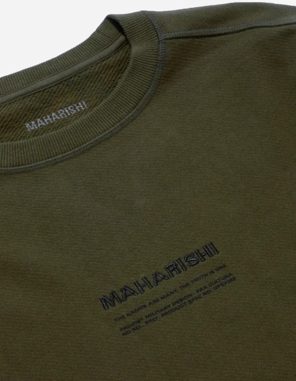 Maharishi Crew Sweats*7011 Miltype Embroidered Crew Sweat · Organic Cotton Mil Olive