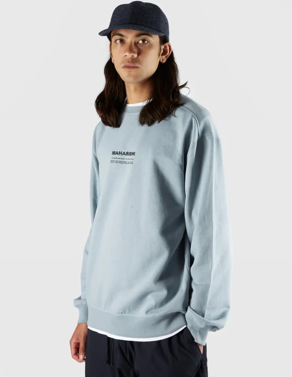 Maharishi Crew Sweats*7011 Miltype Embroidered Crew Sweat · Organic Sweat 450 Ghost Blue