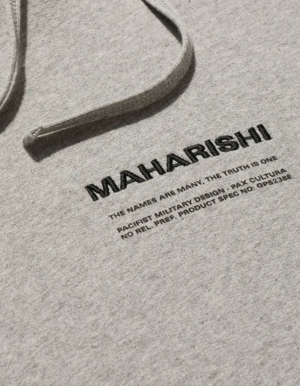 Maharishi Hooded Sweats*7010 Miltype Embroidered Hooded Sweat · Organic Sweat 450 Grey Marl