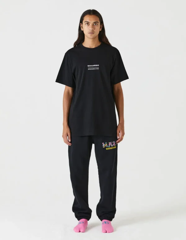 Maharishi Short Sleeve T-Shirts*9912 Miltype Embroidered T-Shirt Black