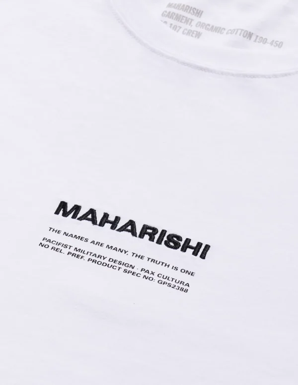 Maharishi Short Sleeve T-Shirts*9912 Miltype Embroidered T-Shirt White