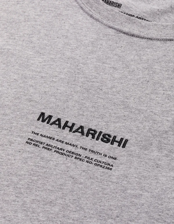 Maharishi Short Sleeve T-Shirts*9912 Miltype Embroidered T-Shirt Grey Marl