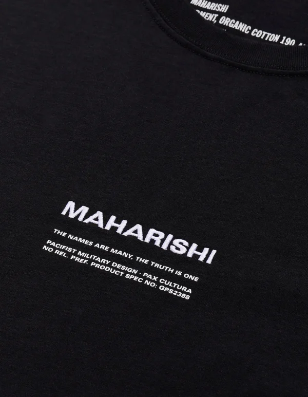 Maharishi Short Sleeve T-Shirts*9912 Miltype Embroidered T-Shirt Black