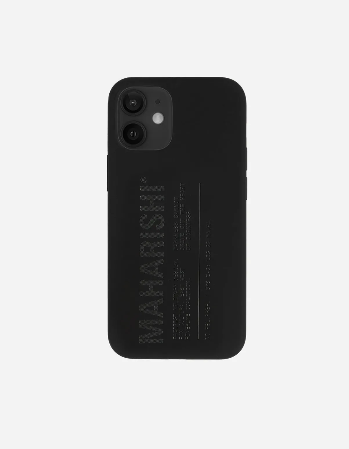 miltype_iphone__mini_cas_0.webp Maharishi Lifestyle*9352 Miltype Iphone 12 Mini Case · Laser Etched Silicone Black