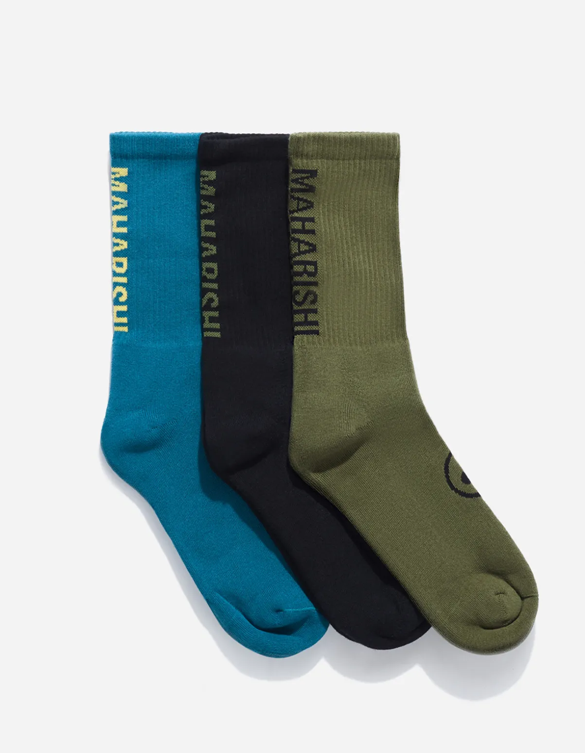 Maharishi Socks*9890 Miltype Peace Sports Socks Teal/Olive/Black