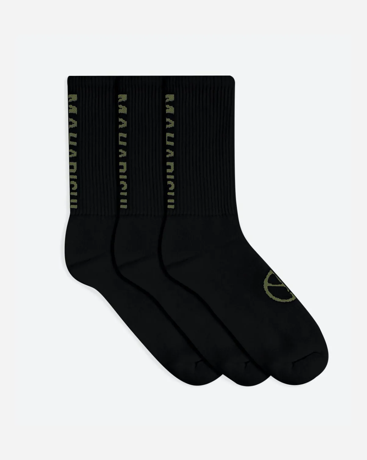 Maharishi Socks*9890 Miltype Peace Sports Socks · 3 Pack Black/Black/Black