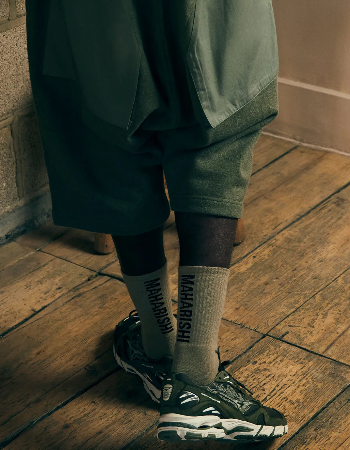 Maharishi Socks*9890 Miltype Peace Sports Socks Teal/Olive/Black