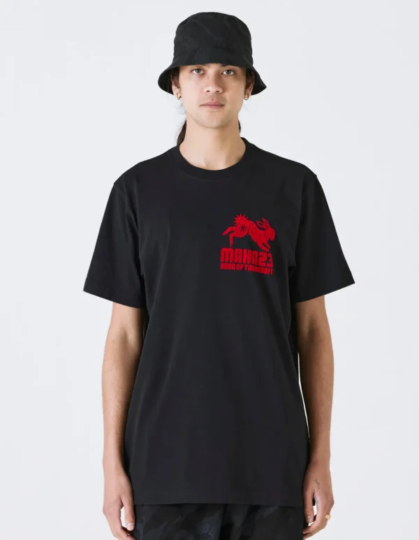 Maharishi Short Sleeve T-Shirts*1004 Paper-Cut Rabbit T-Shirt Black