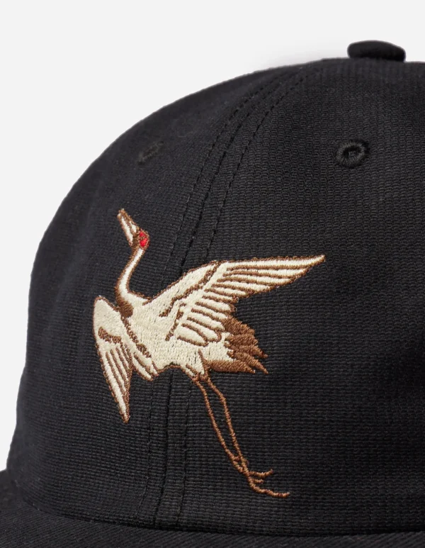 Maharishi Hats And Scarves*1107 Peace Crane 6 Panel Cap Black