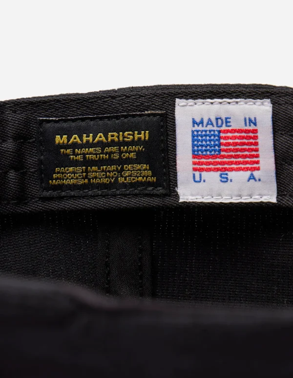 Maharishi Hats And Scarves*1107 Peace Crane 6 Panel Cap Black