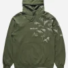 Maharishi Hooded Sweats*4506 Peace Cranes Hooded Sweat Olive Og-107F