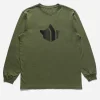 Maharishi Long Sleeve T-Shirts*9921 Pointillist Temple L/S T-Shirt Olive Og-107F