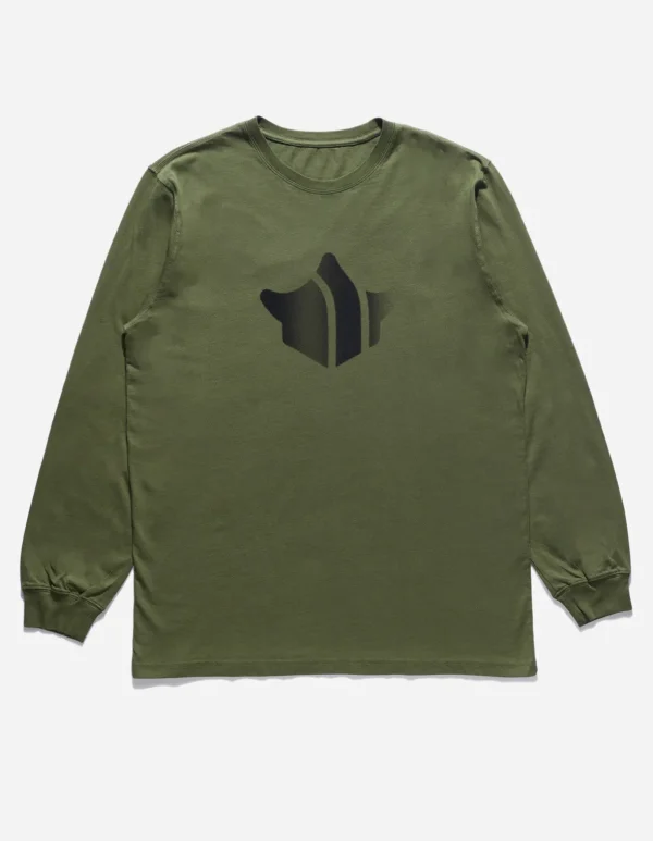 Maharishi Long Sleeve T-Shirts*9921 Pointillist Temple L/S T-Shirt Olive Og-107F