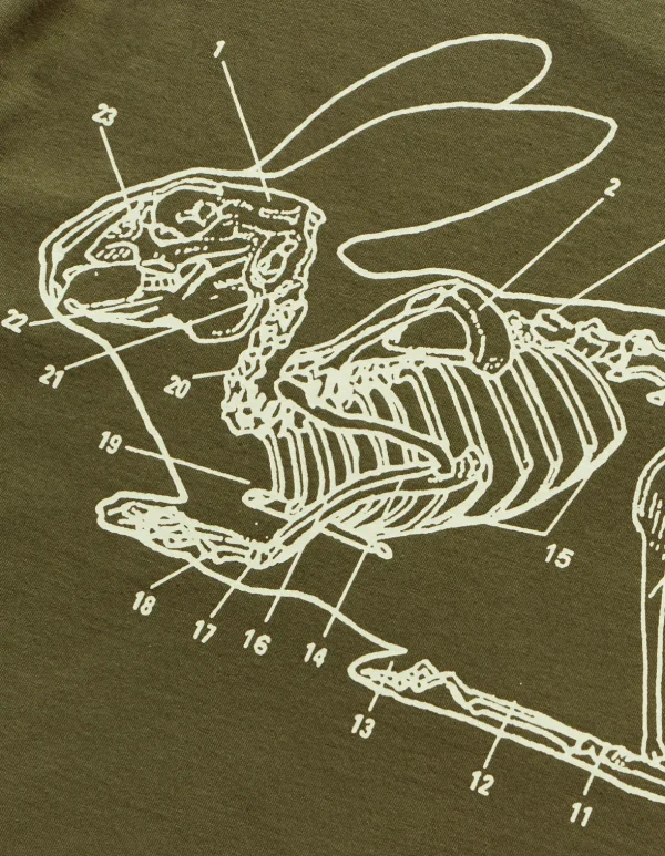 Maharishi Short Sleeve T-Shirts*1006 Rabbit Bones T-Shirt Olive Og-107F