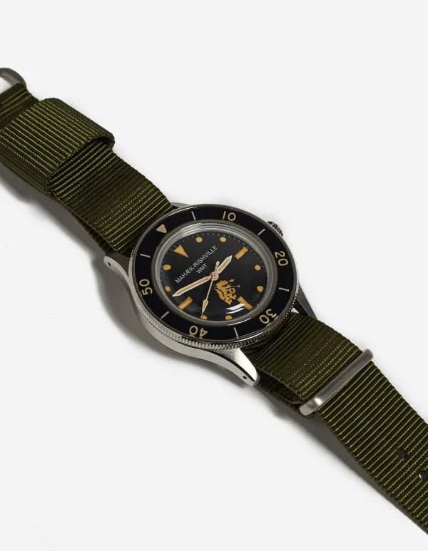 Maharishi Lifestyle*9372 Riverine Diver Watch Case · Aged Dial Steel