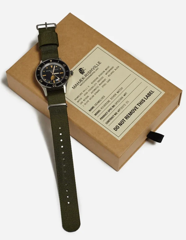 Maharishi Lifestyle*9372 Riverine Diver Watch Case · Aged Dial Steel