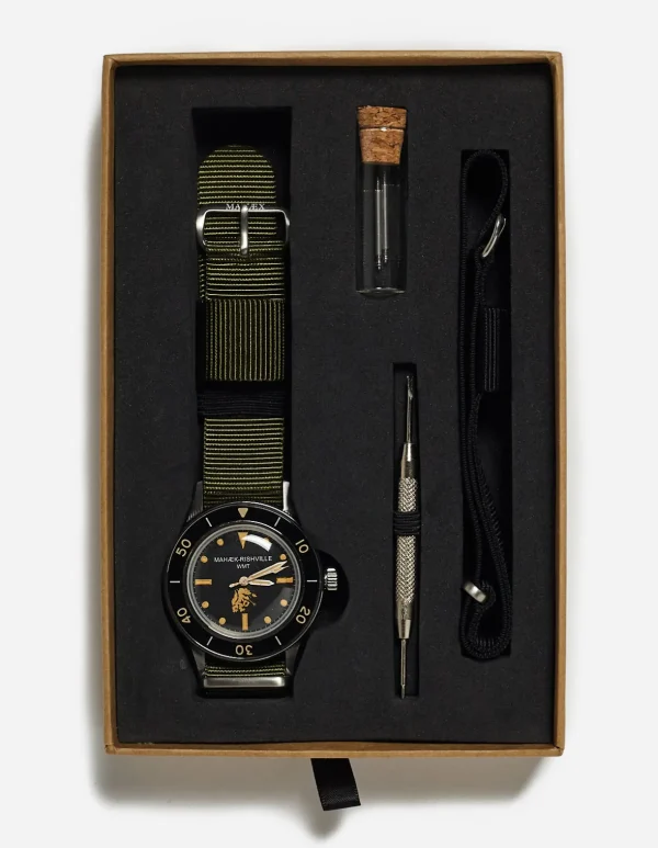 Maharishi Lifestyle*9372 Riverine Diver Watch Case · Aged Dial Steel