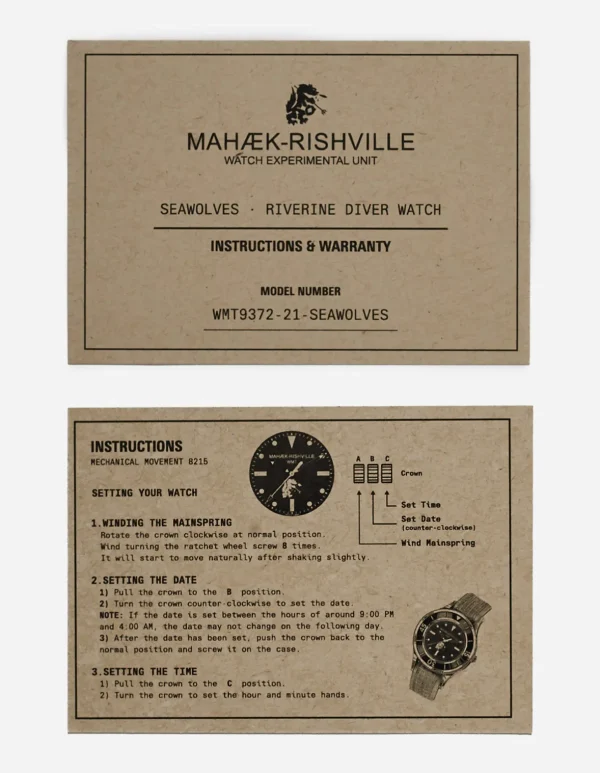 Maharishi Lifestyle*9372 Riverine Diver Watch Case · Aged Dial Steel