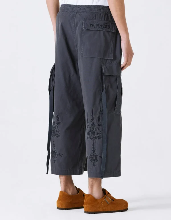 Maharishi Cargo Pants*4295 Sak Yant Cargo Hakama Pants Black Blk-108F