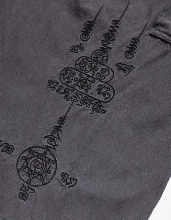 Maharishi Cargo Pants*4295 Sak Yant Cargo Hakama Pants Black Blk-108F
