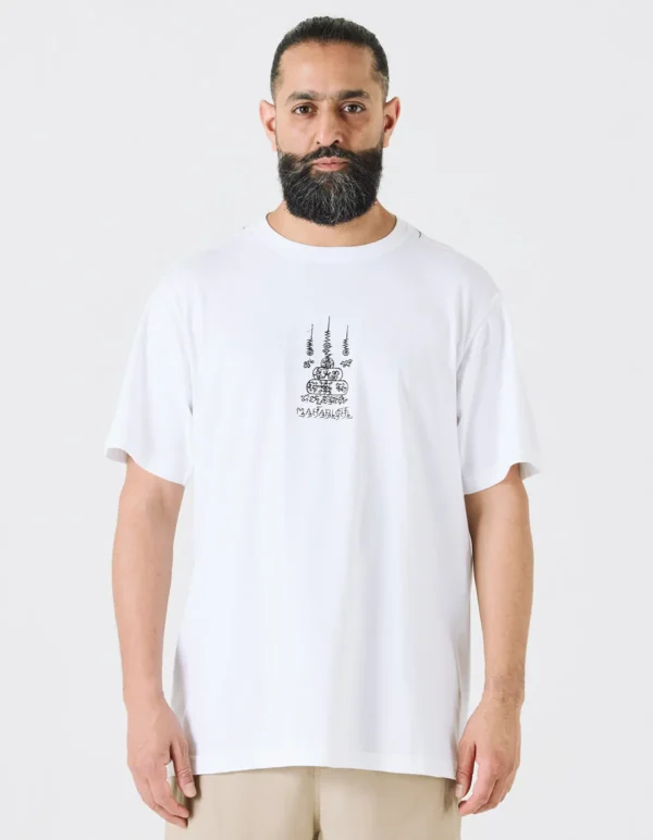 Maharishi Short Sleeve T-Shirts*4285 Sak Yant Embroidered Organic T-Shirt White