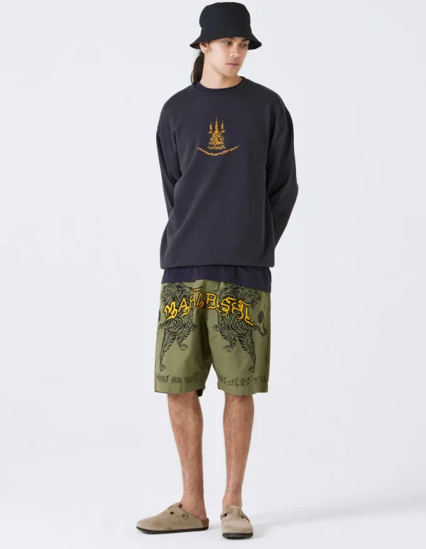 Maharishi Crew Sweats*4281 Sak Yant Embroidered Organic Crew Sweat Navy