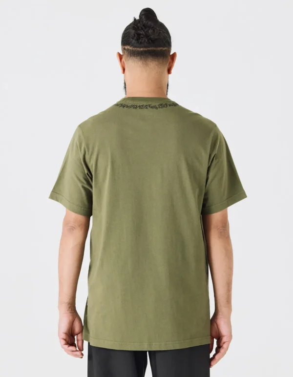 Maharishi Short Sleeve T-Shirts*4285 Sak Yant Embroidered Organic T-Shirt Olive Og-107F