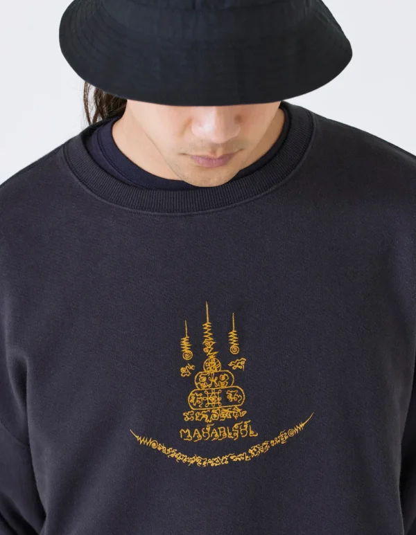 Maharishi Crew Sweats*4281 Sak Yant Embroidered Organic Crew Sweat Navy