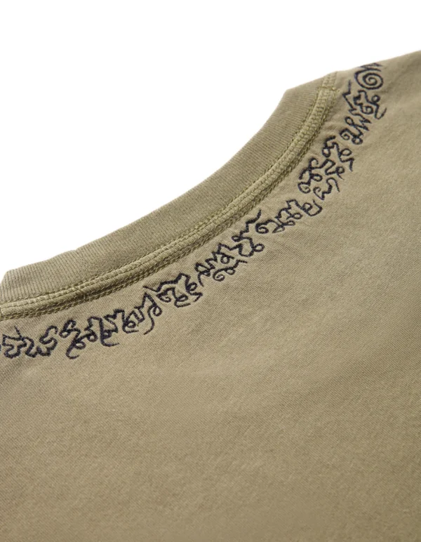 Maharishi Short Sleeve T-Shirts*4285 Sak Yant Embroidered Organic T-Shirt Olive Og-107F