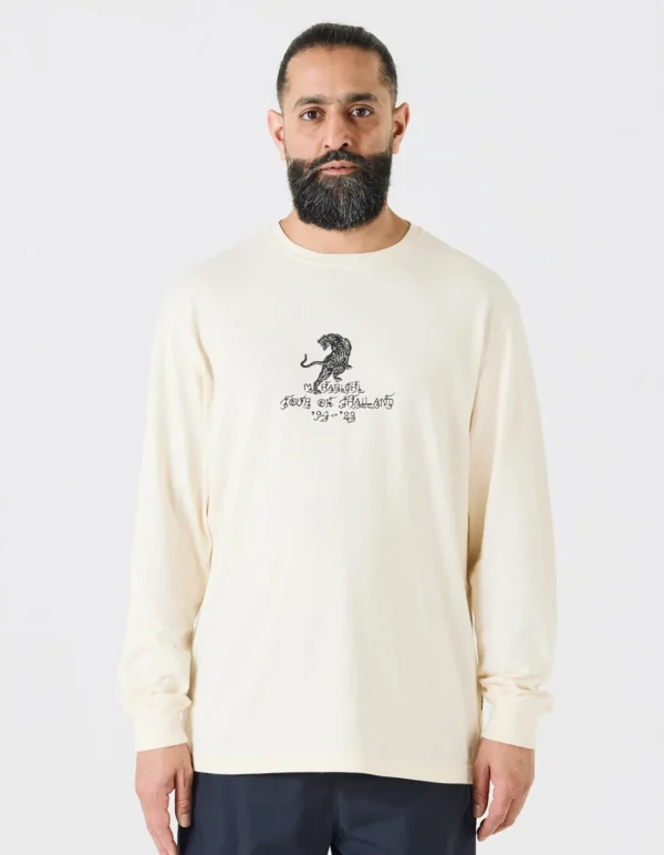 Maharishi Long Sleeve T-Shirts*4284 Sak Yant Tiger Embroidered L/S T-Shirt Ecru