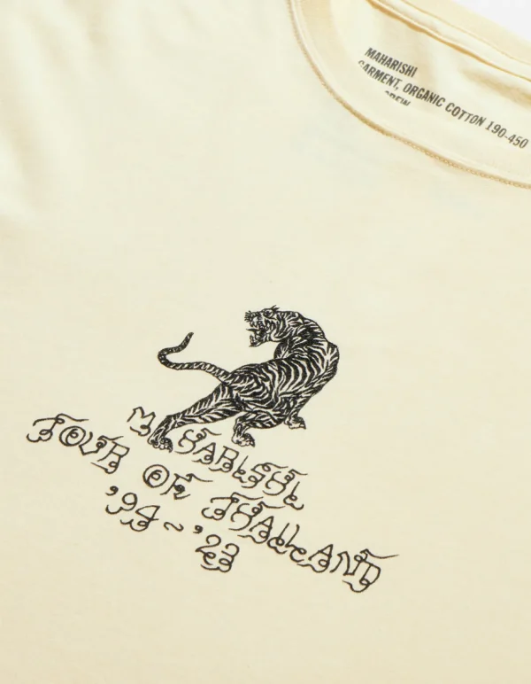 Maharishi Long Sleeve T-Shirts*4284 Sak Yant Tiger Embroidered L/S T-Shirt Ecru