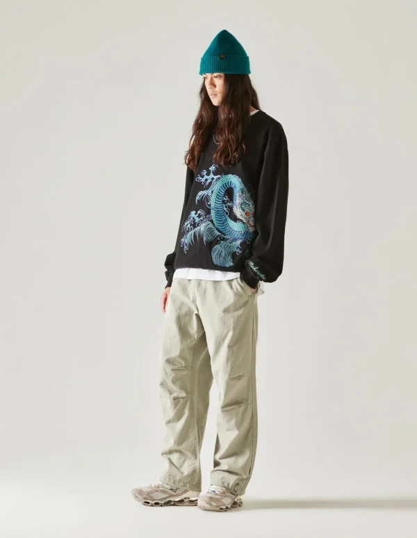 Maharishi Crew Sweats*4242 Samurai Vs. Dragon Embroidered Crew Sweat Black