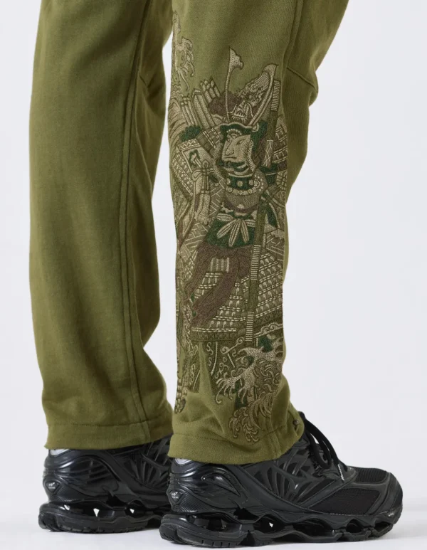 Maharishi Sweatpants*4247 Samurai Vs. Dragon Embroidered Sweatpants Olive Og-107F/Tonal