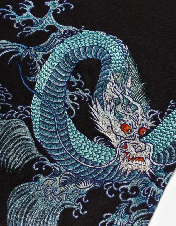 Maharishi Crew Sweats*4242 Samurai Vs. Dragon Embroidered Crew Sweat Black