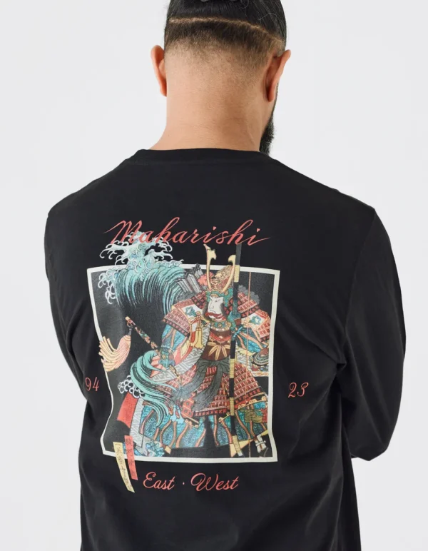 Maharishi Long Sleeve T-Shirts*1032 Samurai Vs. Dragon L/S T-Shirt Black