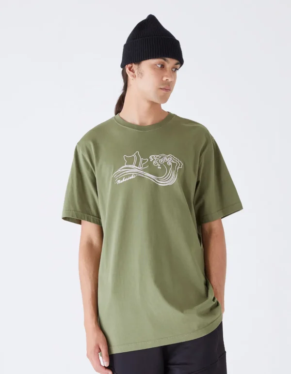 Maharishi Short Sleeve T-Shirts*1024 Songkran Embroidered T-Shirt Olive Og-107F
