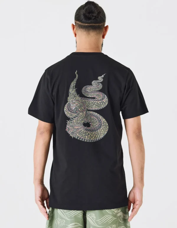Maharishi Short Sleeve T-Shirts*1029 Temple Naga Organic T-Shirt Black