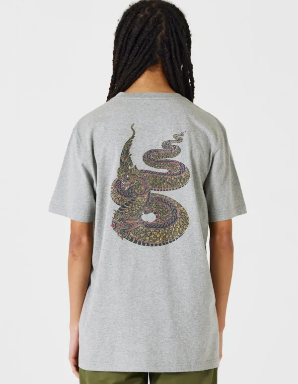 Maharishi Short Sleeve T-Shirts*1029 Temple Naga Organic T-Shirt Grey Marl