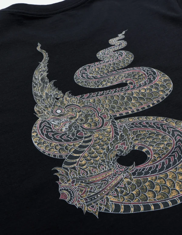 Maharishi Short Sleeve T-Shirts*1029 Temple Naga Organic T-Shirt Black