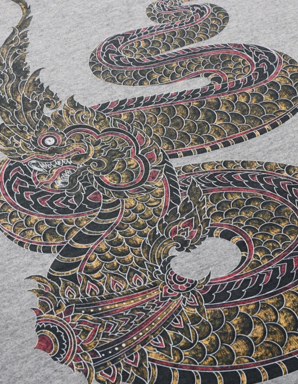 Maharishi Short Sleeve T-Shirts*1029 Temple Naga Organic T-Shirt Grey Marl