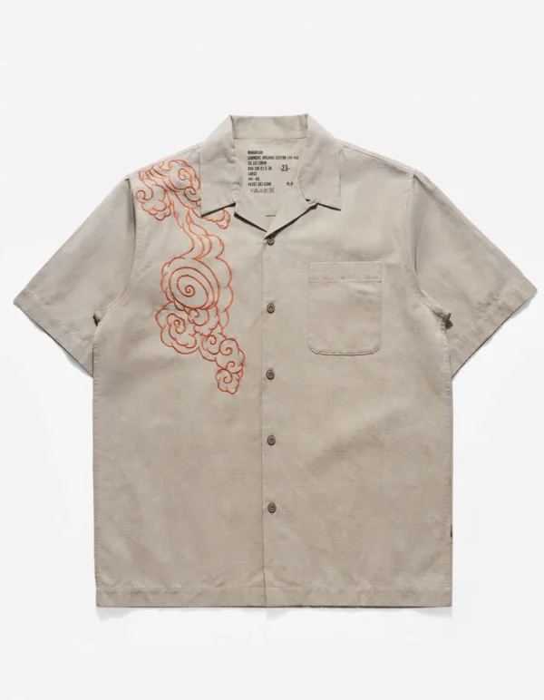 Maharishi Shirts*4300 Thai Cloud Camp Collar Shirt Silver Sage