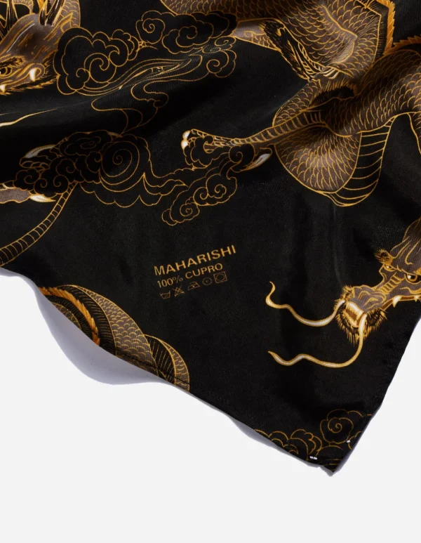 Maharishi Hats And Scarves*4232 Thai Cloud Dragon Bandana Golden Black