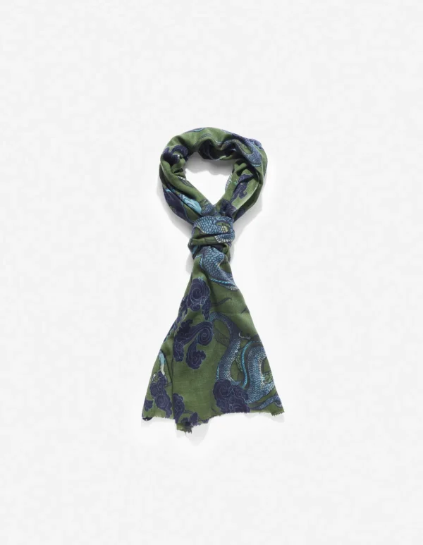 Maharishi Hats And Scarves*4233 Thai Cloud Dragon Pashmina Olive